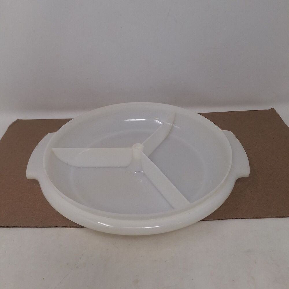 Tupperware Vintage Suzette White Plastic Divided Relish Serving Tray 608-12